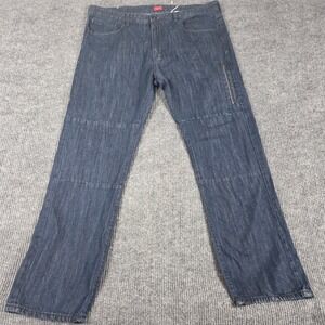 Sean John Relaxed Hamilton Dark Wash Zip Pocket Straight Leg Jeans Mens 40/44x31